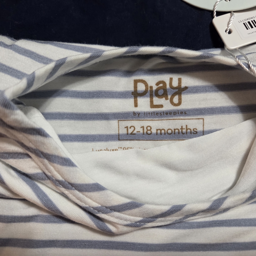 Little Sleepies Blue Striped and Pink Floral Dress - Picture 5 of 5